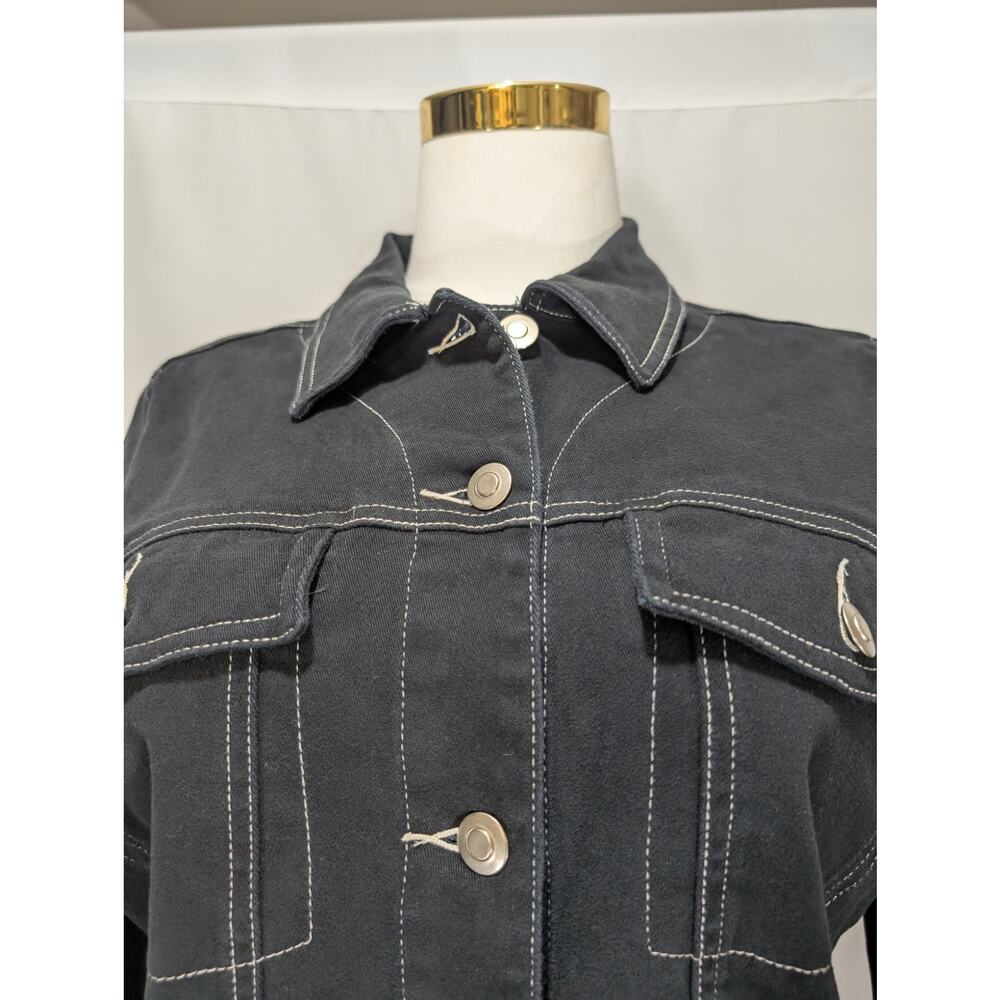 Denim & Co Black Stretch Denim Jacket Women’s‎ Small